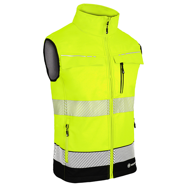 Beeswift+Deltic+Two-Tone+Hi-Vis+Softshell+Rail+Bodywarmer