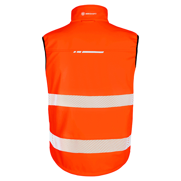 Beeswift Deltic Hi-Vis Softshell Rail Bodywarmer, detail
