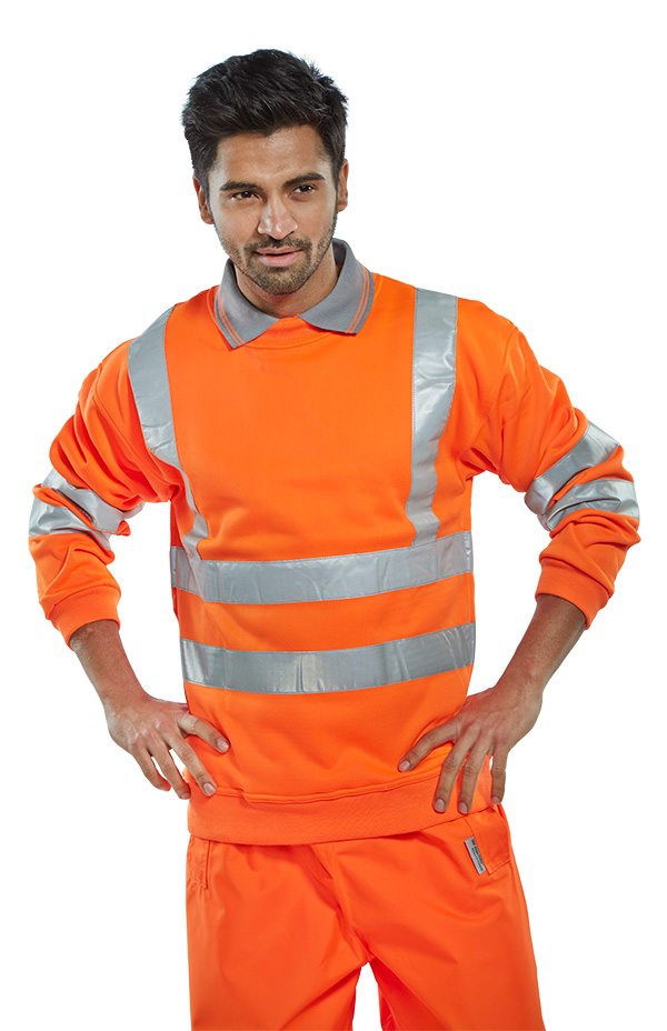 Beeswift Essential Sweatshirt Hi-Vis Jumper, detail