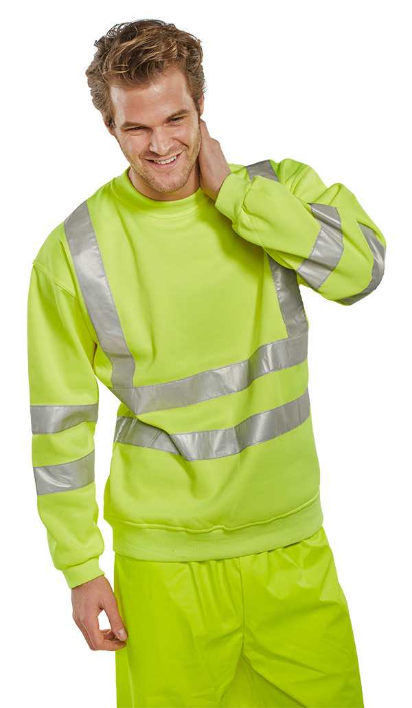 Beeswift Essential Sweatshirt Hi-Vis Jumper, detail