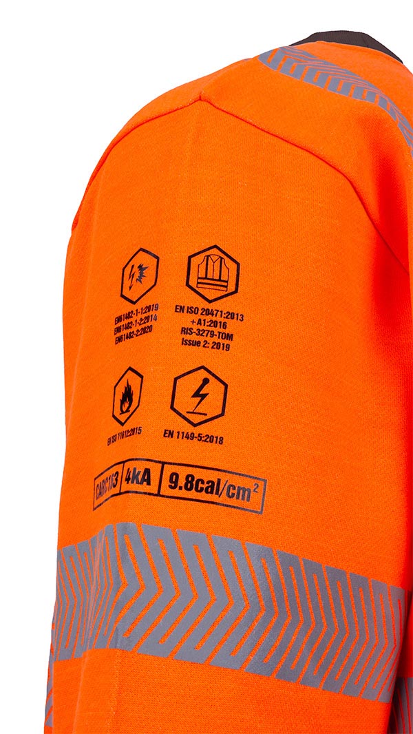 Beeswift ARC Compliant Hi-Vis Sweatshirt, detail