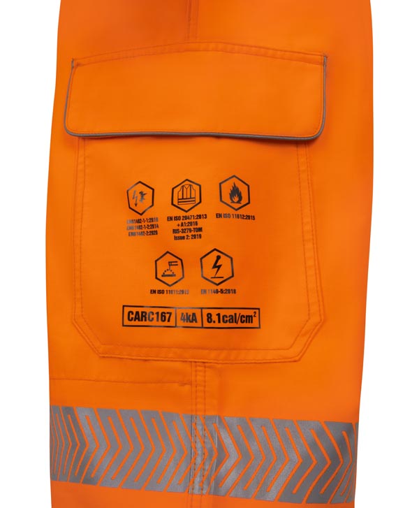 Beeswift Arc Compliant Hi-Vis Coverall, detail