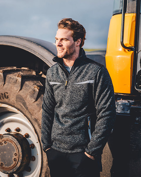 JCB Workwear Trade Elmhurst II Quarter Zip Fleece, detail