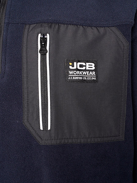 JCB Workwear Trade Heavyweight 1/4 Zip Tech Fleece, detail