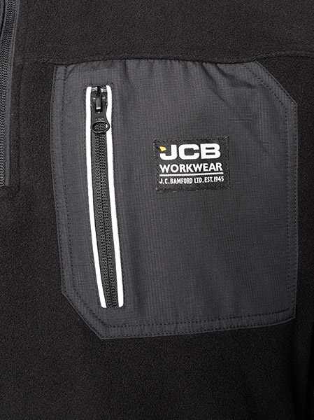 JCB Workwear Trade Heavyweight 1/4 Zip Tech Fleece, detail
