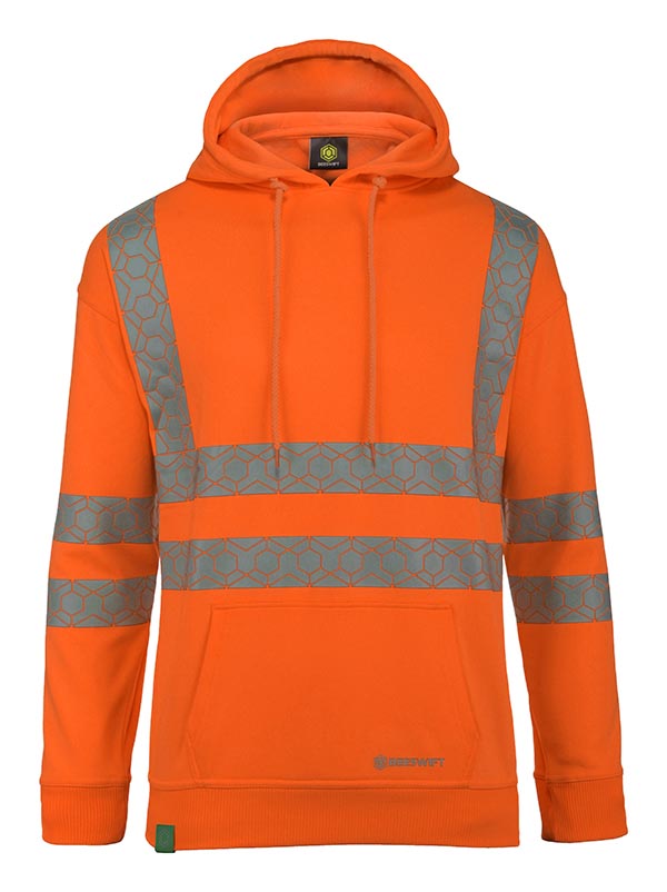 Beeswift Envirowear Recyclable Hi-Vis Hoodie, detail