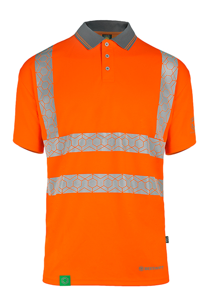 Beeswift Envirowear Hi-Vis Short Sleeve Recyclable Polo Shirt, detail