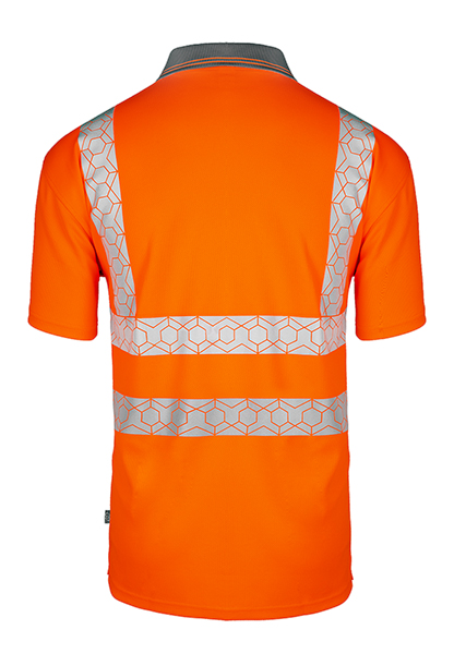 Beeswift Envirowear Hi-Vis Short Sleeve Recyclable Polo Shirt, detail