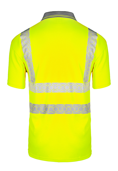 Beeswift Envirowear Hi-Vis Short Sleeve Recyclable Polo Shirt, detail