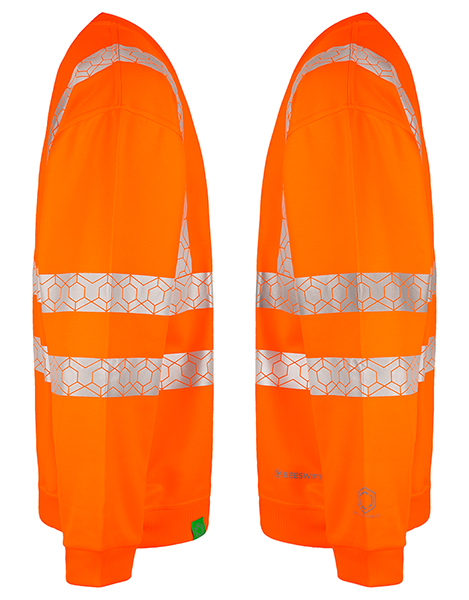 Beeswift Envirowear Hi-Vis Recyclable Sweatshirt, detail