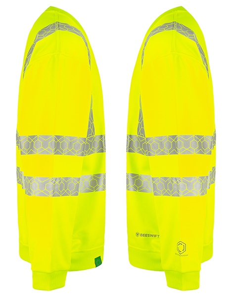 Beeswift Envirowear Hi-Vis Recyclable Sweatshirt, detail