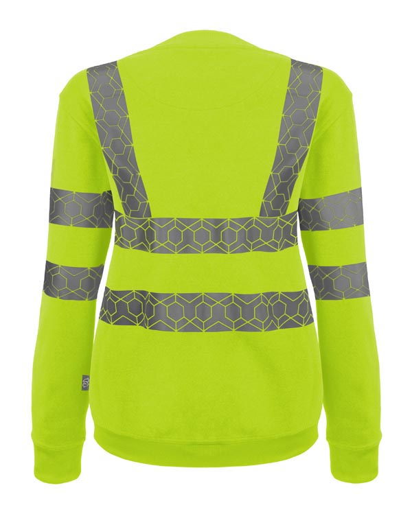 Beeswift Envirowear Recyclable Womrns Hi Vis Sweatshirt, detail