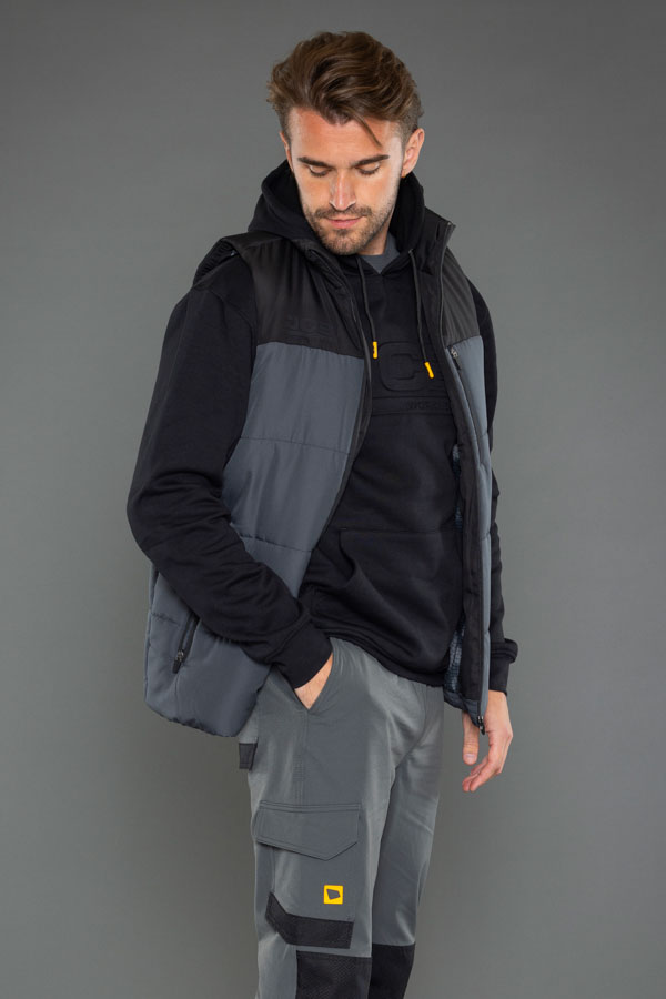 JCB Workwear Unisex Padded Gilet, detail