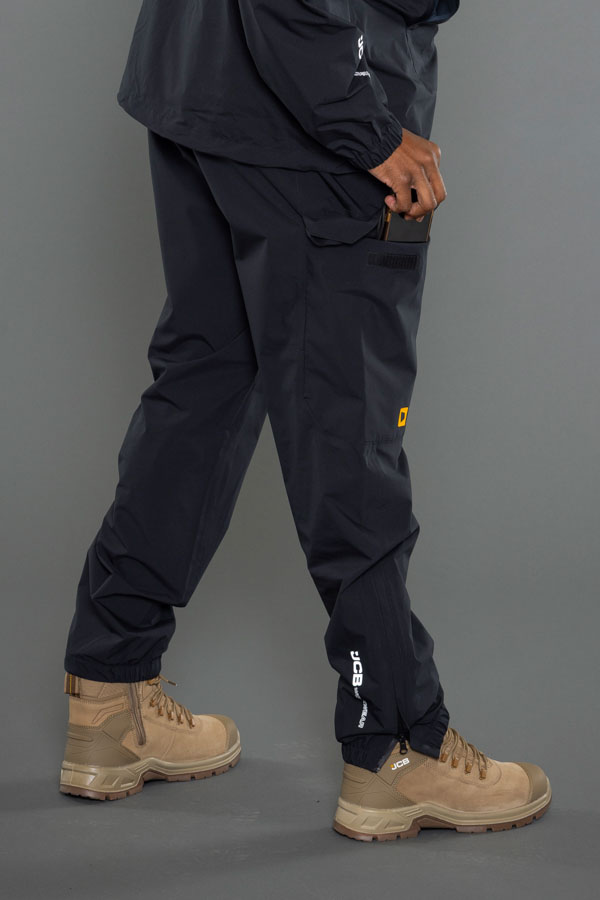 JCB Workwear Unisex Lightweight Waterproof Trousers, detail