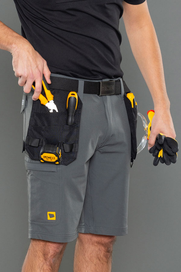 JCB Unisex Stretch Holster Pocket Shorts, detail