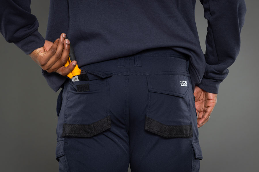 JCB Workwear Mens 4-Way Stretch Trousers, detail