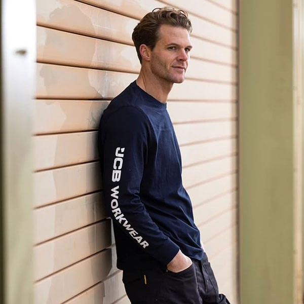 JCB Workwear Banner Long Sleeve T-Shirt, detail