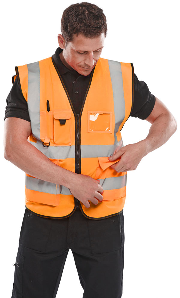 Beeswift Hi-Vis Executive Id Vest, detail