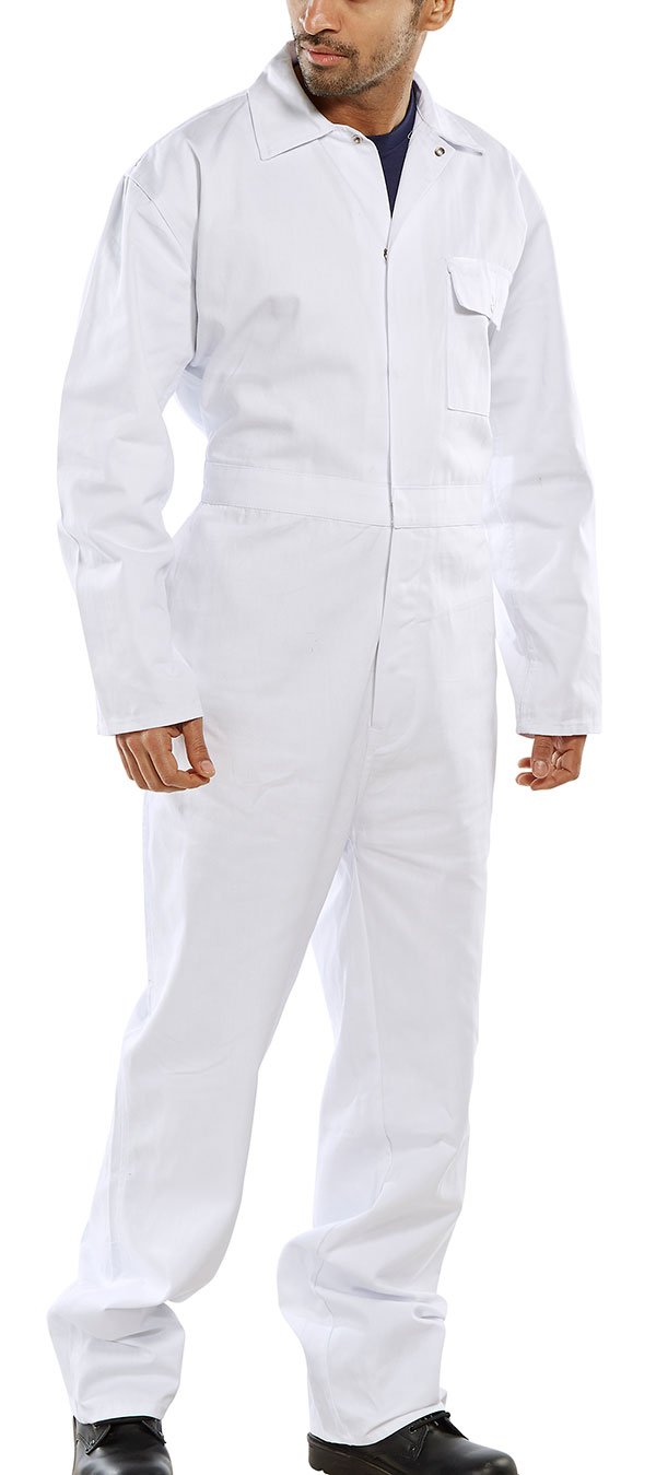 Beeswift Cotton Drill Boilersuit White Size 52