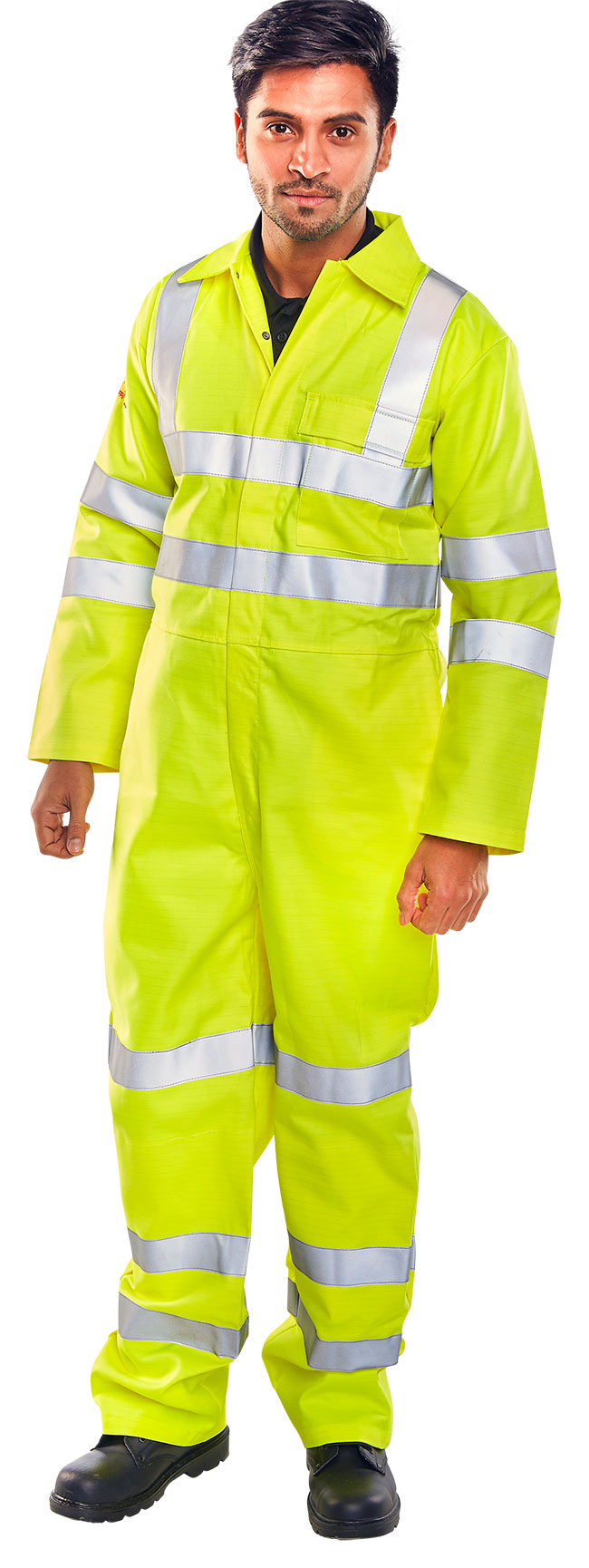 Beeswift Tesla Fire Retardant Hi-Vis Anti-Static Boilersuit Saturn Yellow Size 3