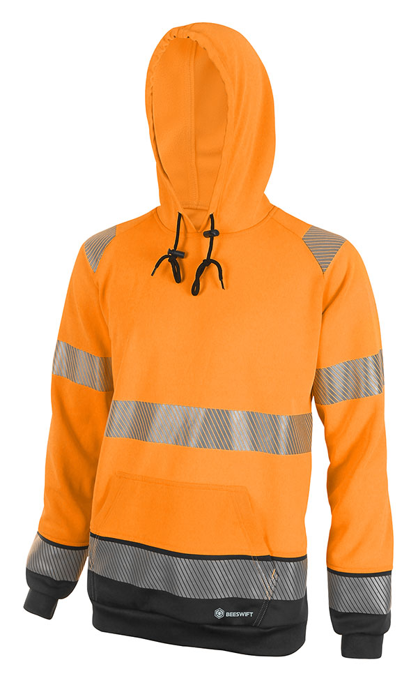 Beeswift Deltic Hi-Vis Two-Tone Hoodie Orange / Black Size 4XL
