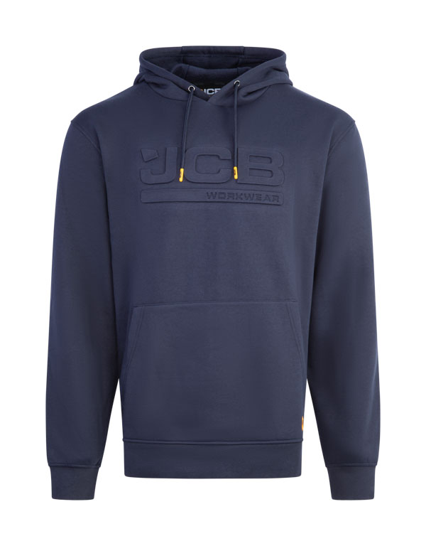 Jcb Workwear Unisex Embossed Hoody Navy Blue Size 4XL