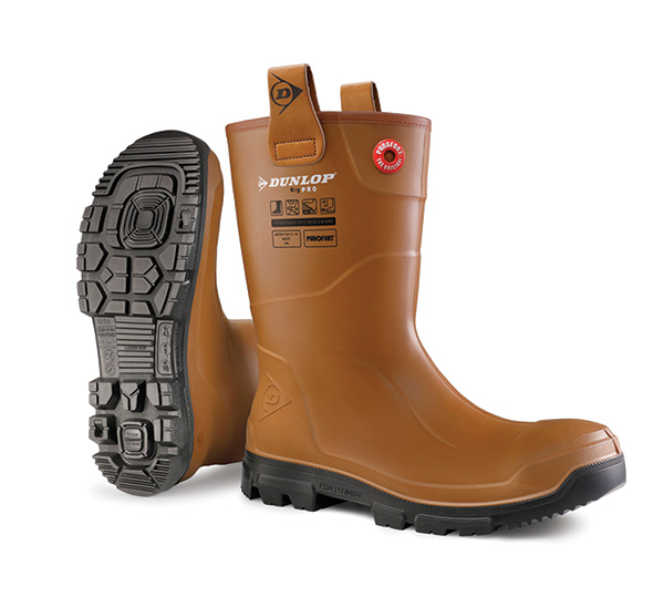 Dunlop Purofort Rigpro Full Safety Boot Unlined Tan Size 11