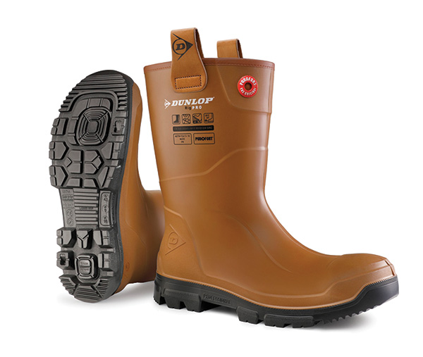 Dunlop Purofort Rigpro Full Safety Boot Fur Lined Tan Size 10