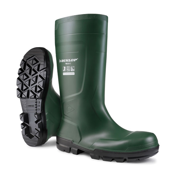 Dunlop Work-It Full Safety Pvc Wellingtons Green Size 10